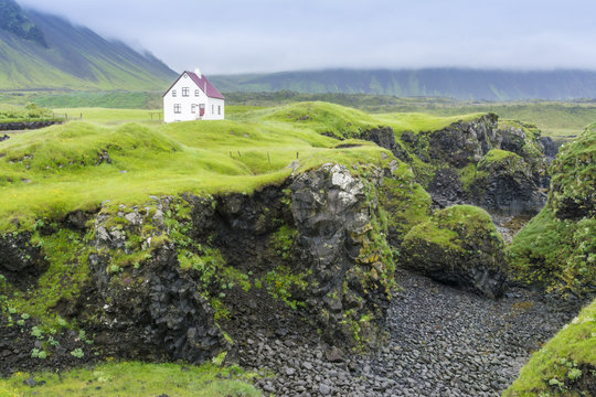 Town of Arnarstapi in Snaefellsnes peninsula, Iceland