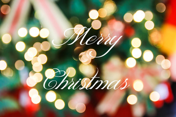 Merry Christmas typography with blur background