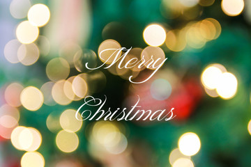 Merry Christmas typography with blur background
