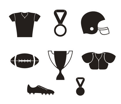 American football. Icon set
