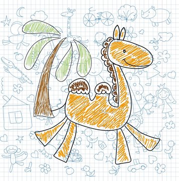 Детские рисунки каракули верблюда