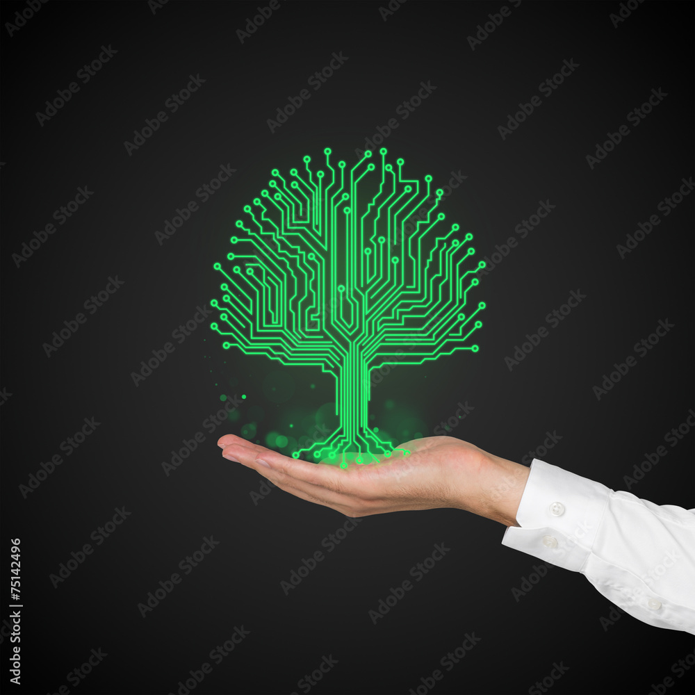 Poster circuit board in form of tree