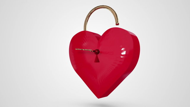 Key opening a heart lock
