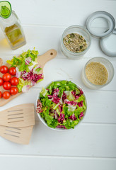 Preparation of mixed vegetable salad