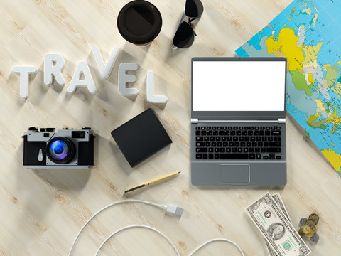Traveling mock up business template. High resolution.