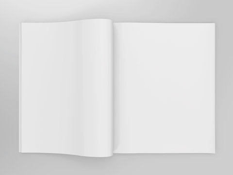 Empty open book mockup template