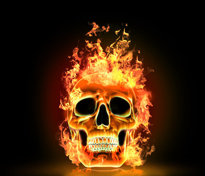 Skull with fire. High resolution