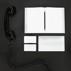 Mock up business template. Carpenter's workspace.