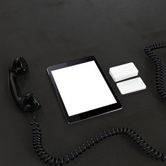 Mock up business template. Carpenter's workspace.