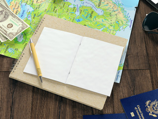 Traveling mock up business template. High resolution 3d render