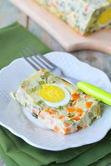 vegetable bread with egg.selective focus