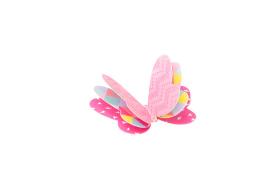 DIY paper Butterfly on White Isolate Background