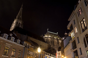 aachen old city in the evening