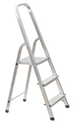 short folding ladder isolated on white