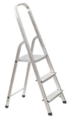 short folding ladder isolated on white
