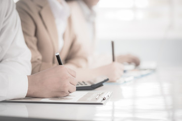 Business people discussing the charts and graphs showing the res