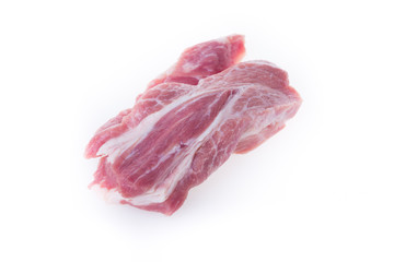 raw pork isolated on white background