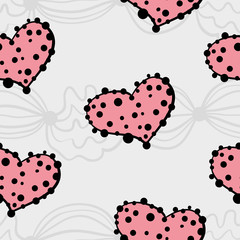 Seamless love pattern with hearts. St Valentine background