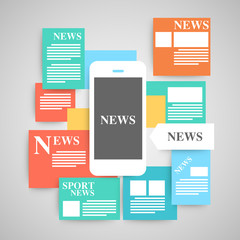 Fototapeta premium Newspaper vector set.