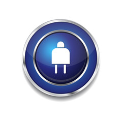 Plug Sign Blue Vector Icon Button
