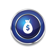 Dollar Sign Blue Vector Icon Design