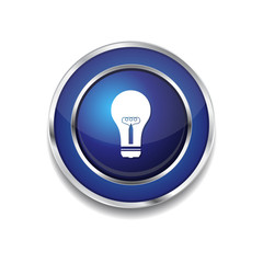 Bulb Blue Vector Icon Button