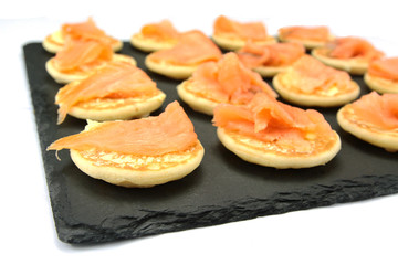blinis au saumon fumé
