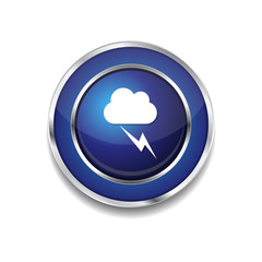 Flash Cloud Blue Vector Icon Button