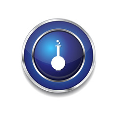 Flask Icon Blue Vector Icon Button