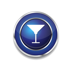 Glass Blue Vector Icon Button