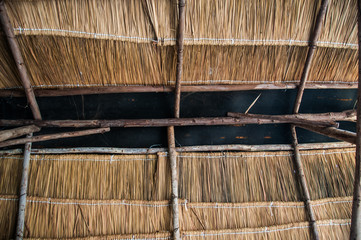 Close up straw background. Texture of thatch roof