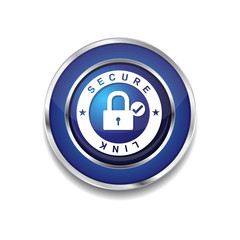 Secure Link Blue Vector Icon Button