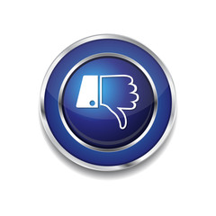 Thumbs Down Blue Vector Icon Button