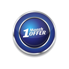 1 Month Offer Blue Vector Icon Button