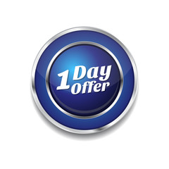 1 day Offer Blue Vector Icon Button