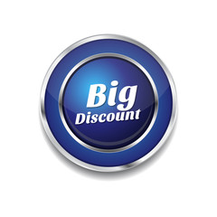 Big Discount Blue Vector Icon Button
