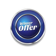 Winter Offer Blue Vector Icon Button