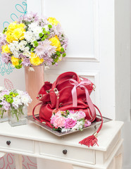 Red Leather Handbag as a wedding gift