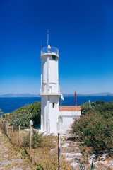 Fototapeta na wymiar Bird Island in Kusadasi. Lighthouse.