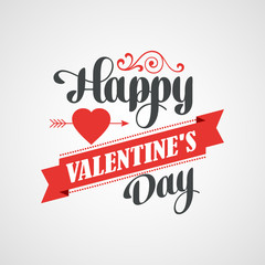 Happy Valentine's Day Lettering Card - Typographical Background