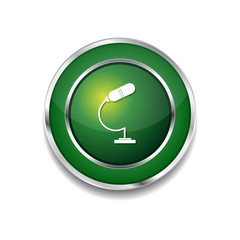 Microphone Green Vector Icon Button