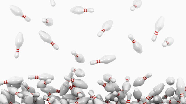Bowling pins fall