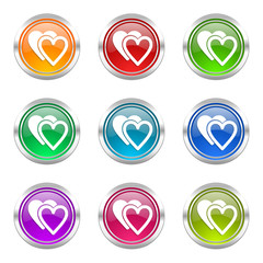valentine colorful web icons vector set