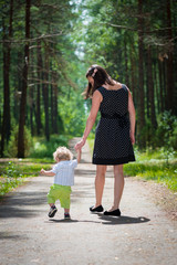 Baby doing first steps