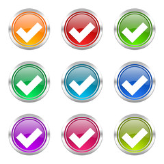 check colorful web icons vector set