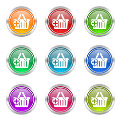 shop colorful web icons vector set