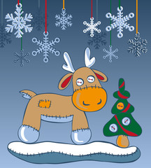 Reindeer and snowflakes