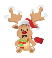 Cartoon reindeer with face emotions