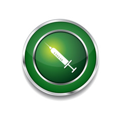 Injection Green Vector Icon Button