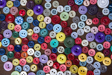 Fototapeta premium Many buttons of various shapes and colors
